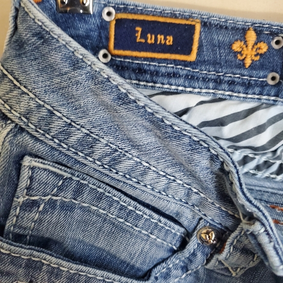 Rock Revival Women’s Luna Boot Stretch Denim Embellished Blue Jeans Size 31 - Picture 9 of 14